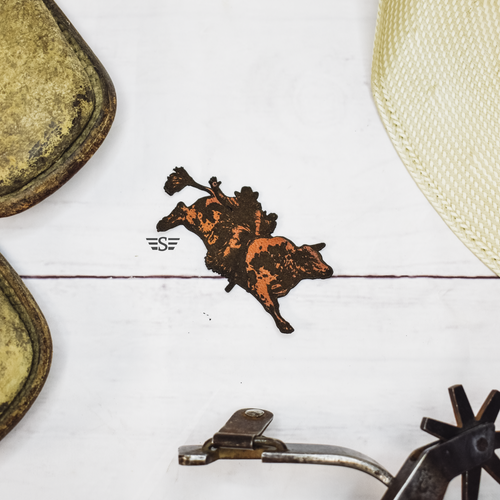 bucking bull patch, bull riding patch, rodeo leather patch, western bull patch, rodeo hat patch, cowboy patch, bull rider design, western lifestyle patch, leather rodeo patch, rodeo gear patch
