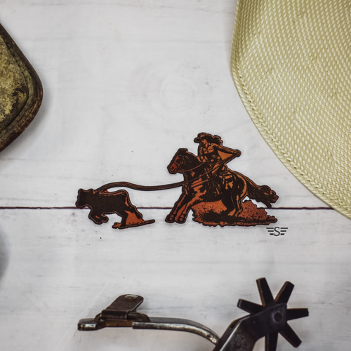 breakaway roping patch, cowgirl rodeo patch, western leather patch, rodeo hat patch, breakaway roper design, cowgirl hat patch, western apparel patch, rodeo graphic patch, leather engraved patch, western lifestyle patch