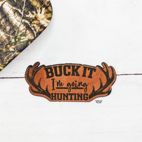 hunting patch, deer antler patch, funny hunting patch, buck hunting patch, hunting hat patch, outdoor leather patch, deer season patch, hunting apparel patch, rustic hunting design, camo lifestyle patch