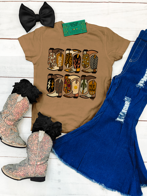 howdy shirt, western boot shirt, cowboy boot graphic, cowgirl shirt, western graphic tee, country shirt, boutique western shirt, boot design shirt, western style shirt