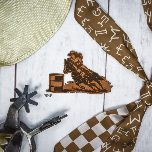 barrel racer patch, rodeo patch, horse patch, western patch, equestrian patch, leather patch, rodeo lifestyle patch