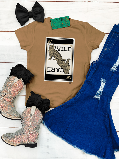 leopard graphic tee, wild card shirt, western graphic tee, boutique graphic tee, animal print