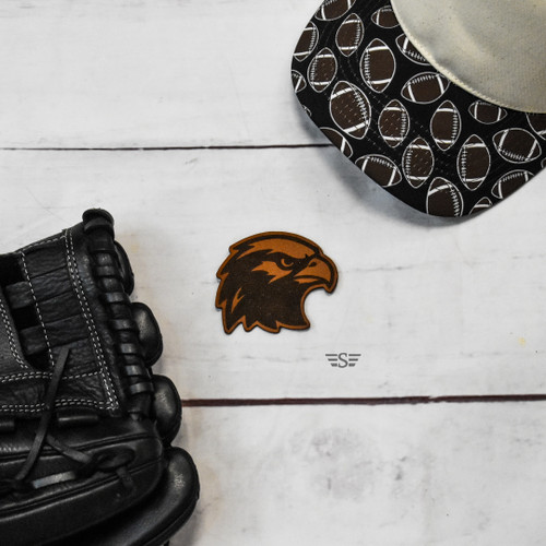 Hawk Leather Patch, Hawk Mascot Patch, Red Hawk Patch, Black Hawk Patch, Fighting Hawk Patch, Skyhawk Patch, Warhawk Patch, River Hawk Patch, School Mascot Patch, Team Spirit Patch, Leather Hat Patch, Laser Engraved Leather Patch, Custom Hat Patch, Genuine Leather Patch, Western Hat Patch, Richardson Hat Patch, Trucker Hat Patch, Sports Team Patch, Football Mascot Patch, Baseball Mascot Patch
