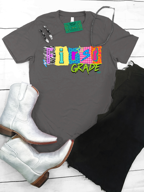 all grades magazine, grade shirt, back to school shirt, first day of school shirt, school grade shirt, pre-k shirt, preschool shirt, kindergarten shirt, first grade shirt, second grade shirt, third grade shirt, fourth grade shirt, fifth grade shirt, sixth grade shirt, seventh grade shirt, eighth grade shirt, freshman shirt, sophomore shirt, junior shirt, senior shirt, magazine letter shirt, retro school shirt, colorful school shirt, youth graphic tee, school outfit
