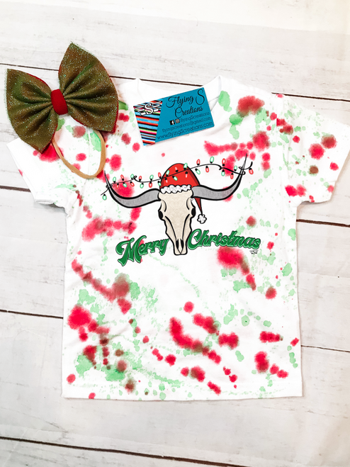 graphic tee, t-shirt, shirt, ranch, cattle, cow, cows, horse, horses, cattle women, rancher, western, punchy, ranchy, desert, cowboy, cowgirl, christmas steer, christmas, holiday, steer, festive, festivities