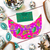 vibrant, western, neon, colorful, cowgirl, girly, pink, serape, alien, space cowgirl, bronc, lightning bolt