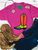 Leopard boot graphic shirt, leopard cowboy boot shirt, western leopard graphic tee, colorful cowboy boot shirt, pink leopard boot shirt, orange leopard print shirt, lime green cowboy boot shirt, turquoise cowboy boot graphic tee, retro western shirt, funky western graphic tee, colorful western women's shirt, cowgirl graphic tee, western boutique clothing, leopard print western shirt, bold western graphic tee, western fashion for women, retro cowboy boot shirt, rodeo graphic shirt, stock show shirt, country concert graphic tee, vibrant western shirt, animal print cowboy boot tee, trendy cowgirl shirt, Flying S Company