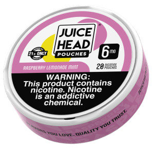 Bright, bold, and bursting with flavor — Juice Head Nicotine Pouches – Raspberry Lemonade Mint deliver a refreshingly smooth nicotine experience without the tobacco. Each can contains 20 nicotine pouches infused with Zero Tobacco Nicotine, offering a clean, convenient, and satisfying way to enjoy your favorite flavors anytime, anywhere.