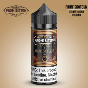 Ridin’ Shotgun by Prohibition Juice Co. is the ultimate comfort vape, blending the familiar taste of golden creme cookies with rich, homemade vanilla pudding 100ml 3mg Ridin’ Shotgun by Prohibition Juice Co. is the ultimate comfort vape, blending the familiar taste of golden creme cookies with rich, homemade vanilla pudding 100ml 3mg