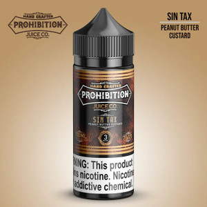 Sin Tax by Prohibition Juice Co. is a luxurious blend crafted for dessert lovers who crave bold, indulgent flavors. 100ml 6mg Sin Tax by Prohibition Juice Co. is a luxurious blend crafted for dessert lovers who crave bold, indulgent flavors. 100ml 6mg