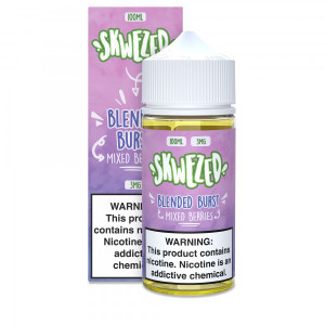 SKWEZED - Blended Burst 100mL
PREVIOUSLY NAMED: MIXED BERRIES
Open Skwezed's jam-packed trifecta of enticing fruity flavors with this Mixed Berries E-juice! Each taste reveals another flavor of this multi-layered medley of perfectly ripe berries; the undeniably ripe taste of tart blueberries mixed with the slightly sour, subtlety sweet flavor of in-season for raspberries creates an unbelievably delicious flavor. However, Skwezed didn't stop there! After a few tastes, a wave of strawberry sweetness comes rushing in, adding that final layer to this incredible, berry filled medley. Although there are soft hints of sour flavor throughout, Skwezed's Mixed Berries e-juice is an incredibly delightful experience for all users who are looking to take their taste buds on a 'BERRY' thrilling vacation. 100ml 6mg SKWEZED - Blended Burst 100mL
PREVIOUSLY NAMED: MIXED BERRIES
Open Skwezed's jam-packed trifecta of enticing fruity flavors with this Mixed Berries E-juice! Each taste reveals another flavor of this multi-layered medley of perfectly ripe berries; the undeniably ripe taste of tart blueberries mixed with the slightly sour, subtlety sweet flavor of in-season for raspberries creates an unbelievably delicious flavor. However, Skwezed didn't stop there! After a few tastes, a wave of strawberry sweetness comes rushing in, adding that final layer to this incredible, berry filled medley. Although there are soft hints of sour flavor throughout, Skwezed's Mixed Berries e-juice is an incredibly delightful experience for all users who are looking to take their taste buds on a 'BERRY' thrilling vacation. 100ml 6mg