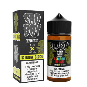 Take a journey of tantalizing flavors with Rainbow Blood by Sadboy Bloodline E-Liquids. This extraordinary eJuice unravels the tasty mysteries by capturing notes from assorted mixed fruits, creating a delectable frenzy of fruity madness that promises a one-of-a-kind blend for your vaping pleasure.  100ml 3mg