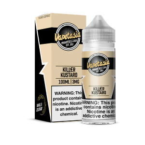 Killer Kustard by Vapetasia is an award-winning custard e-liquid known around the world. Creamy, savory custard blends with rich, sweet vanilla to make a symphony of dessert flavor in your tank - don’t miss out on this popular custard vape! Awarded Best Dessert Flavor at Vapor Exhibit 2014.100ml 3mg Killer Kustard by Vapetasia is an award-winning custard e-liquid known around the world. Creamy, savory custard blends with rich, sweet vanilla to make a symphony of dessert flavor in your tank - don’t miss out on this popular custard vape! Awarded Best Dessert Flavor at Vapor Exhibit 2014.100ml 3mg