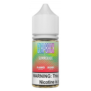 Clapback Salts - Summerade 30mL
If you've been on the hunt for a new vape juice to add to your collection, Summerade by Clapback certainly offers great taste. It is a delicious flavor that recreates your favorite grape flavor, boasting that sweet and tart taste that has become a classic. Enjoy the crisp, juicy flavor today and taste summer anytime you can.
Flavor Profile: Grape
Available in 30mL bottle in 24mg & 48mg nicotine strength. 30ml 24mg Clapback Salts - Summerade 30mL
If you've been on the hunt for a new vape juice to add to your collection, Summerade by Clapback certainly offers great taste. It is a delicious flavor that recreates your favorite grape flavor, boasting that sweet and tart taste that has become a classic. Enjoy the crisp, juicy flavor today and taste summer anytime you can.
Flavor Profile: Grape
Available in 30mL bottle in 24mg & 48mg nicotine strength. 30ml 24mg