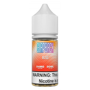 Clapback Salts - Bliss 30mL
Bliss by Clapback is an extraordinary vape juice that pairs together a delicious blend of white peach and iced tea, creating a unique all-day-vape experience that never gets old. This perfect pairing of flavors, which includes white peach and iced tea, is just what you've been looking for.
Flavor Profile: White Peach, Iced Tea
Available in 30mL bottle in 24mg & 48mg nicotine strength. 30ml 48mg Clapback Salts - Bliss 30mL
Bliss by Clapback is an extraordinary vape juice that pairs together a delicious blend of white peach and iced tea, creating a unique all-day-vape experience that never gets old. This perfect pairing of flavors, which includes white peach and iced tea, is just what you've been looking for.
Flavor Profile: White Peach, Iced Tea
Available in 30mL bottle in 24mg & 48mg nicotine strength. 30ml 48mg