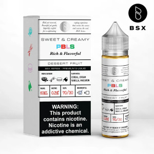 Indulge your taste buds with the delightful flavor of PBLS by Glas Vapor, a delectable addition to the Basix Series. This e-liquid offers a tempting blend of fruit cereal and macaroons, harmoniously combining a sweet vanilla cream with the distinctive taste of fruit cereal. 60ml 6mg Indulge your taste buds with the delightful flavor of PBLS by Glas Vapor, a delectable addition to the Basix Series. This e-liquid offers a tempting blend of fruit cereal and macaroons, harmoniously combining a sweet vanilla cream with the distinctive taste of fruit cereal. 60ml 6mg