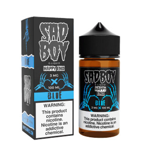 Indulge in the sweet nostalgia of the carnival with Happy End Blue Cotton Candy by Sadboy E-Liquid. This delightful eJuice offers a delicious puff of tangy blue raspberry and the unmistakable sweetness of cotton candy flavors, providing a vaping experience that is both vibrant and nostalgic. 100ml 6mg Indulge in the sweet nostalgia of the carnival with Happy End Blue Cotton Candy by Sadboy E-Liquid. This delightful eJuice offers a delicious puff of tangy blue raspberry and the unmistakable sweetness of cotton candy flavors, providing a vaping experience that is both vibrant and nostalgic. 100ml 6mg