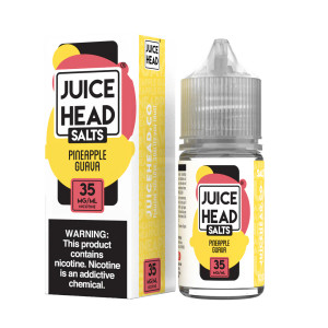 Indulge in the tropical symphony of Pineapple Guava by Juice Head Salts, a nicotine salt formulation that delivers an exquisite blend of sweet pineapples and luscious guavas to invigorate your taste buds. 30ml 35mg Indulge in the tropical symphony of Pineapple Guava by Juice Head Salts, a nicotine salt formulation that delivers an exquisite blend of sweet pineapples and luscious guavas to invigorate your taste buds. 30ml 35mg