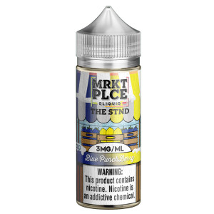 Iced Blue Punchberry by MRKT PLCE THE STND is a vape juice made with a refreshing blue raspberry lemonade base and complemented by the most tasteful splash of lime. Now with Ice! Need a fruity vape to compliment the hot summer days ahead? Look no further than Iced Blue Punchberry! Pick yours up today. 100ml 0mg Iced Blue Punchberry by MRKT PLCE THE STND is a vape juice made with a refreshing blue raspberry lemonade base and complemented by the most tasteful splash of lime. Now with Ice! Need a fruity vape to compliment the hot summer days ahead? Look no further than Iced Blue Punchberry! Pick yours up today. 100ml 0mg
