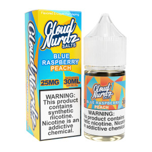 Indulge in the luscious harmony of sweet peaches and tangy blue raspberries with Blue Raspberry Peach by Cloud Nurdz Salts. This extraordinary e-liquid, crafted with synthetic nicotine, offers a delectable blend that will captivate your taste buds and elevate your vaping experience.   30ML 50MG Indulge in the luscious harmony of sweet peaches and tangy blue raspberries with Blue Raspberry Peach by Cloud Nurdz Salts. This extraordinary e-liquid, crafted with synthetic nicotine, offers a delectable blend that will captivate your taste buds and elevate your vaping experience.   30ML 50MG