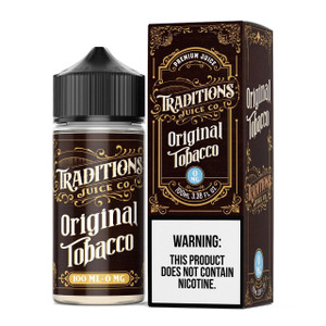 Original Tobacco: Medium bodied Virginia style tobacco with layers of depth to it. A true all day vape tobacco.    100ml 0mg