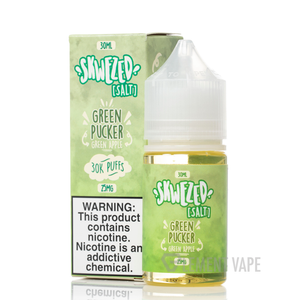 Green Pucker by SKWEZED SALTS takes crisp crunchy green apples and pairs it with a blend of nicotine salts, carefully balanced for a harmonious mixture that is sure to leave the taste buds truly satisfied. Green Pucker by SKWEZED SALTS takes crisp crunchy green apples and pairs it with a blend of nicotine salts, carefully balanced for a harmonious mixture that is sure to leave the taste buds truly satisfied.