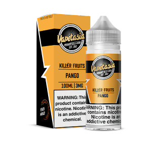 Killer Fruits Pango vape juice by Vapetasia – where the irresistible sweetness of juicy peaches meets the tropical delight of freshly sliced mangos in a harmonious fusion of flavor that's sure to delight your senses. Prepare to indulge in a symphony of sweet sensations with every puff of this delectable e-liquid. 100ml 6mg Killer Fruits Pango vape juice by Vapetasia – where the irresistible sweetness of juicy peaches meets the tropical delight of freshly sliced mangos in a harmonious fusion of flavor that's sure to delight your senses. Prepare to indulge in a symphony of sweet sensations with every puff of this delectable e-liquid. 100ml 6mg