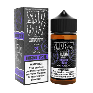 No unicorns were harmed in the creation of this one-of-a-kind flavor. Unicorn Tears by SadBoy E-liquid is a uniquely crafted blend of sweet and savory flavors with a delectable butter cookie base topped off with a hint of citrus. Your tastebuds will experience pure bliss from each inhale to delicious exhale. Add a little excitement to your vaping routine with Unicorn Tears 100ml 3mg No unicorns were harmed in the creation of this one-of-a-kind flavor. Unicorn Tears by SadBoy E-liquid is a uniquely crafted blend of sweet and savory flavors with a delectable butter cookie base topped off with a hint of citrus. Your tastebuds will experience pure bliss from each inhale to delicious exhale. Add a little excitement to your vaping routine with Unicorn Tears 100ml 3mg