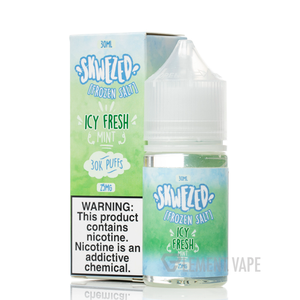 Discover Icy Fresh (Formerly ICE Mint) by SKWEZED Salts, featuring a breeze of satisfaction enveloping the freshness of tantalizing mint leaves infused with chilling menthol. Discover Icy Fresh (Formerly ICE Mint) by SKWEZED Salts, featuring a breeze of satisfaction enveloping the freshness of tantalizing mint leaves infused with chilling menthol.