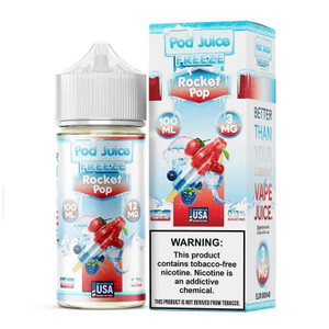 Rocket Pop Freeze offers the same delightful cherry, lime, and blue raspberry combination as the classic Rocket Pop but with an icy menthol twist. Each puff provides a refreshing, cool sensation paired with fruity flavors. Available in a 100mL bottle with nicotine levels of 0mg, 3mg, 6mg, and 12mg, this tobacco-free synthetic nicotine blend delivers an invigorating, chilled vape experience. 100ml 6mg Rocket Pop Freeze offers the same delightful cherry, lime, and blue raspberry combination as the classic Rocket Pop but with an icy menthol twist. Each puff provides a refreshing, cool sensation paired with fruity flavors. Available in a 100mL bottle with nicotine levels of 0mg, 3mg, 6mg, and 12mg, this tobacco-free synthetic nicotine blend delivers an invigorating, chilled vape experience. 100ml 6mg