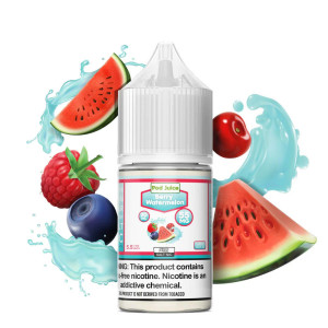Berry Watermelon Salt by Pod Juice is an exciting nicotine salt blend that combines the sweetness of ripe berries with the refreshing taste of juicy watermelon. 30ml 35mg Berry Watermelon Salt by Pod Juice is an exciting nicotine salt blend that combines the sweetness of ripe berries with the refreshing taste of juicy watermelon. 30ml 35mg