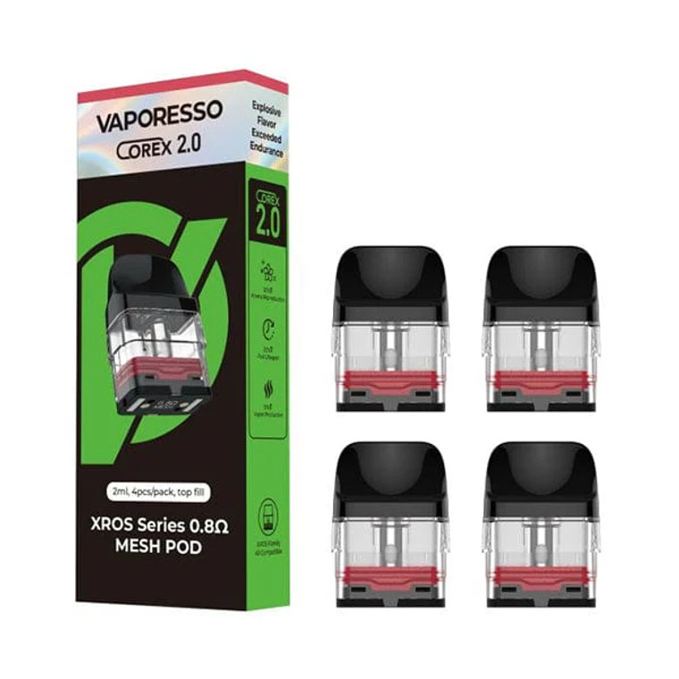 Each pack of XROS Replacement Pods comprises four refillable pods, offering a versatile vaping experience with a reliable fill system utilizing a silicone stopper. This ingenious design ensures a leak-free refilling process, allowing you to top up your e-liquid hassle-free.