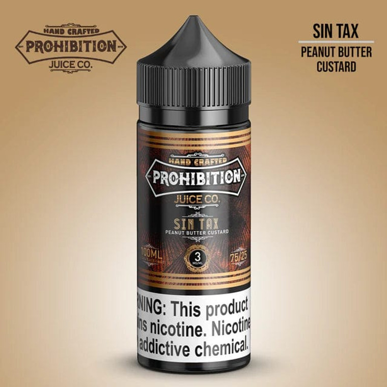 Sin Tax by Prohibition Juice Co. is a luxurious blend crafted for dessert lovers who crave bold, indulgent flavors.  100ml 0mg