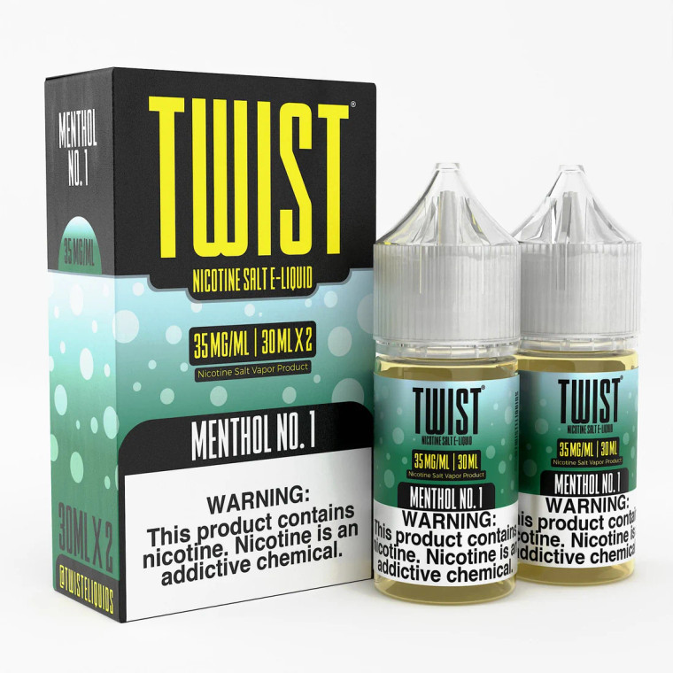 Introducing Menthol No. 1 SALT by Twist E-Liquids, a nicotine salt blend that offers an invigorating burst of frigid menthol for a refreshingly crisp vaping experience.  60ml 50mg