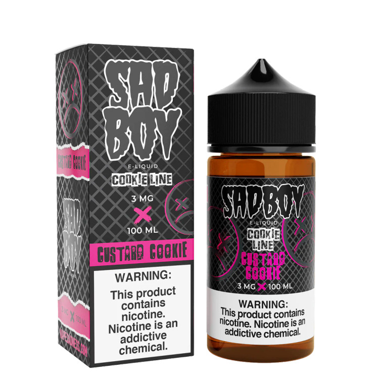 Experience the delectable fusion of flavors with Custard Cookie by Sadboy E-Liquid – an incredibly smooth eJuice that takes a warm, chewy cookie and tops it with a dollop of sweet but creamy custard. Get ready for a vaping experience that will leave your mouth salivating for more.100ml 3mg