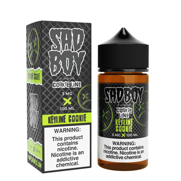 Indulge in the tantalizing blend of flavors with Key Lime Cookie by Sadboy E-Liquid – a fruity eJuice creation that skillfully combines zesty key limes, honey-touched graham crackers, and the mellow undertone of baked cookies.  100ml 6mg