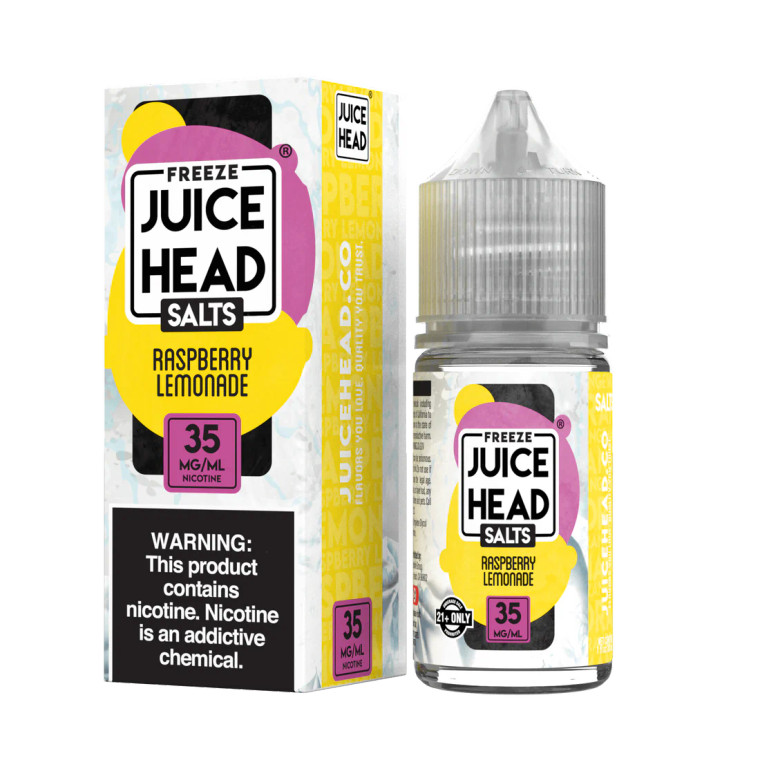 Quench your thirst for flavor with Freeze Raspberry Lemonade by Juice Head Salts, an invigorating nicotine salt blend that harmoniously combines sweet raspberries with tangy lemonade, all chilled to perfection with a refreshing touch of menthol. This e-liquid, presented in a convenient 30mL unicorn bottle, delivers a delectable balance of fruity sweetness and icy coolness.