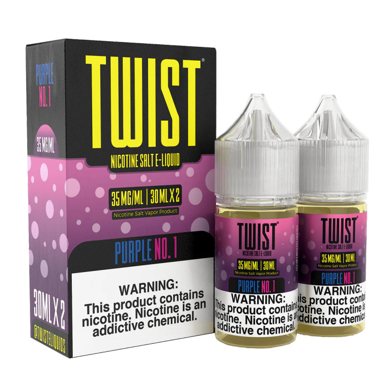 Indulge in the exhilarating nicotine salt blend of Purple No. 1 SALT by Twist E-Liquids, formerly known as Berry Medley Lemonade. This e-liquid captures the mouth-puckering flavor of mixed berries enhanced with a tangy tart lemonade, expertly blended with nicotine salts for a truly satisfying vaping experience.