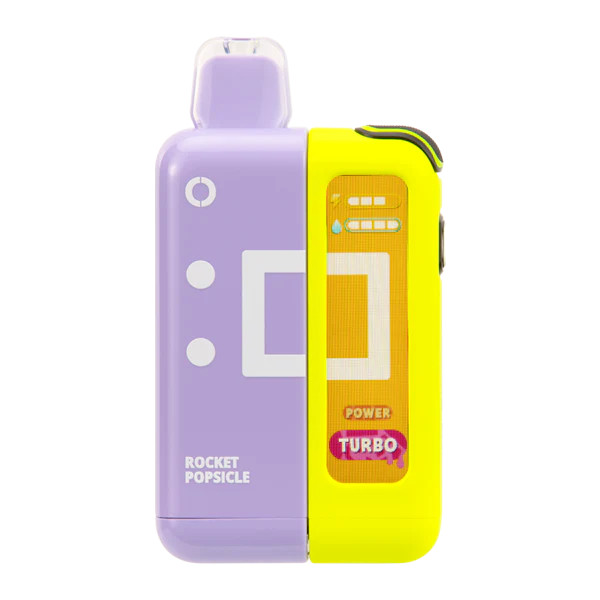 The Rocket Popsicle Off Stamp X-Cube kit is a delicious and sweet disposable pod that attaches to the reusable battery charging device, which is included.