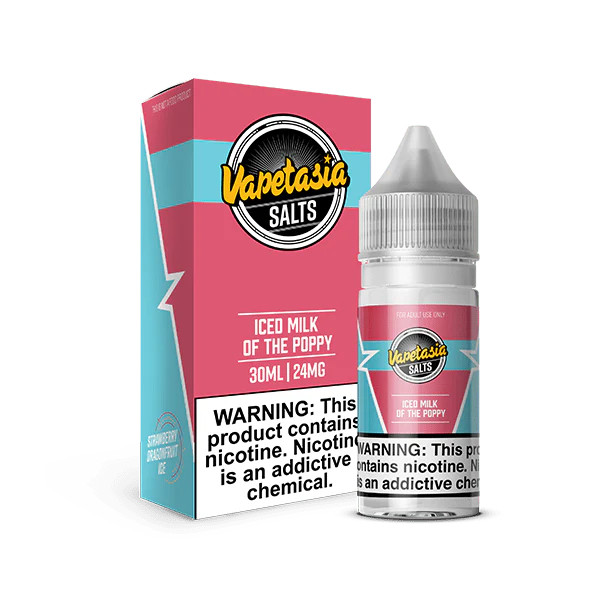Delight in the irresistible fusion of sweet, juicy strawberries blended into a rich, creamy base, perfectly balanced with a refreshing menthol chill. The signature "Milk of the Poppy" flavor is elevated with a frosty twist, creating a smooth, satisfying vape that delivers decadent fruity sweetness with a cool finish. Ideal for those who enjoy dessert-inspired flavors with a hint of ice-cold freshness.