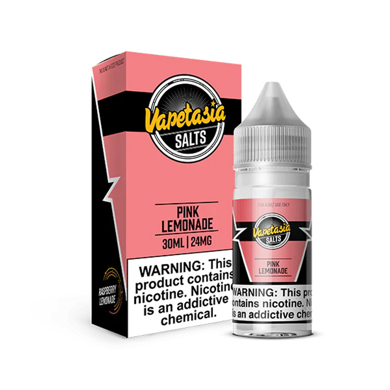 Experience the zesty and refreshing burst of Pink Lemonade by Vapetasia SALTS! This premium nicotine salt eJuice delivers the perfect balance of tangy lemonade with a hint of sweet, fruity flair. Carefully crafted for a smooth inhale and bold flavor, this mouth-puckering blend is ideal for those who crave a delicious citrusy vape with a twist. Packaged in a convenient 30mL bottle, it’s the ultimate choice for a refreshing all-day vape.