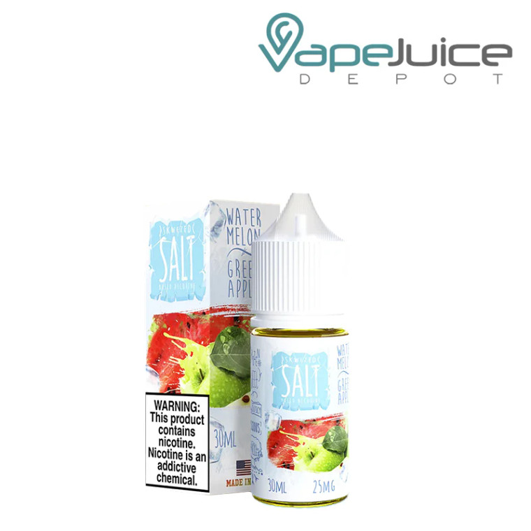 Enjoy a watermelon and green apple blend with a light menthol embedded in the Frozen Sour Summer Splash (formerly ICE Watermelon Green Apple) Skwezed Salt.