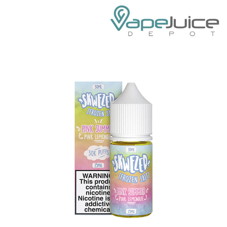 Frozen Pink Summer Skwezed Salt delivers a refreshingly cool burst of summer packed in a 30ml chubby gorilla bottle. Every inhale hits your taste buds with the juicy and zesty strawberry and lemon mix. On the exhale, this nicotine salt blend spreads some chilled fizziness that refreshes. However, the texture of this vape juice by Skwezed has a perfectly balanced treat that will make you come back for more. With multiple helpful properties, Pink Summer on Ice is an excellent craft.  30ml 50mg