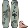 Liquid Force Current Cable Wakeboard Package w/ Hook 6X Bindings [Coral]