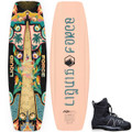 Liquid Force Holiday Women's Cable Wakeboard Package w/ Tao 6X Bindings [Black]