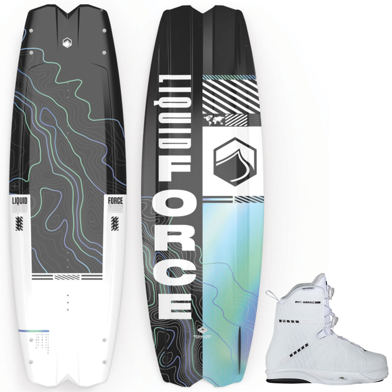 Liquid Force Remedy Wakeboard Package w/ White Aero 6X Bindings 2023