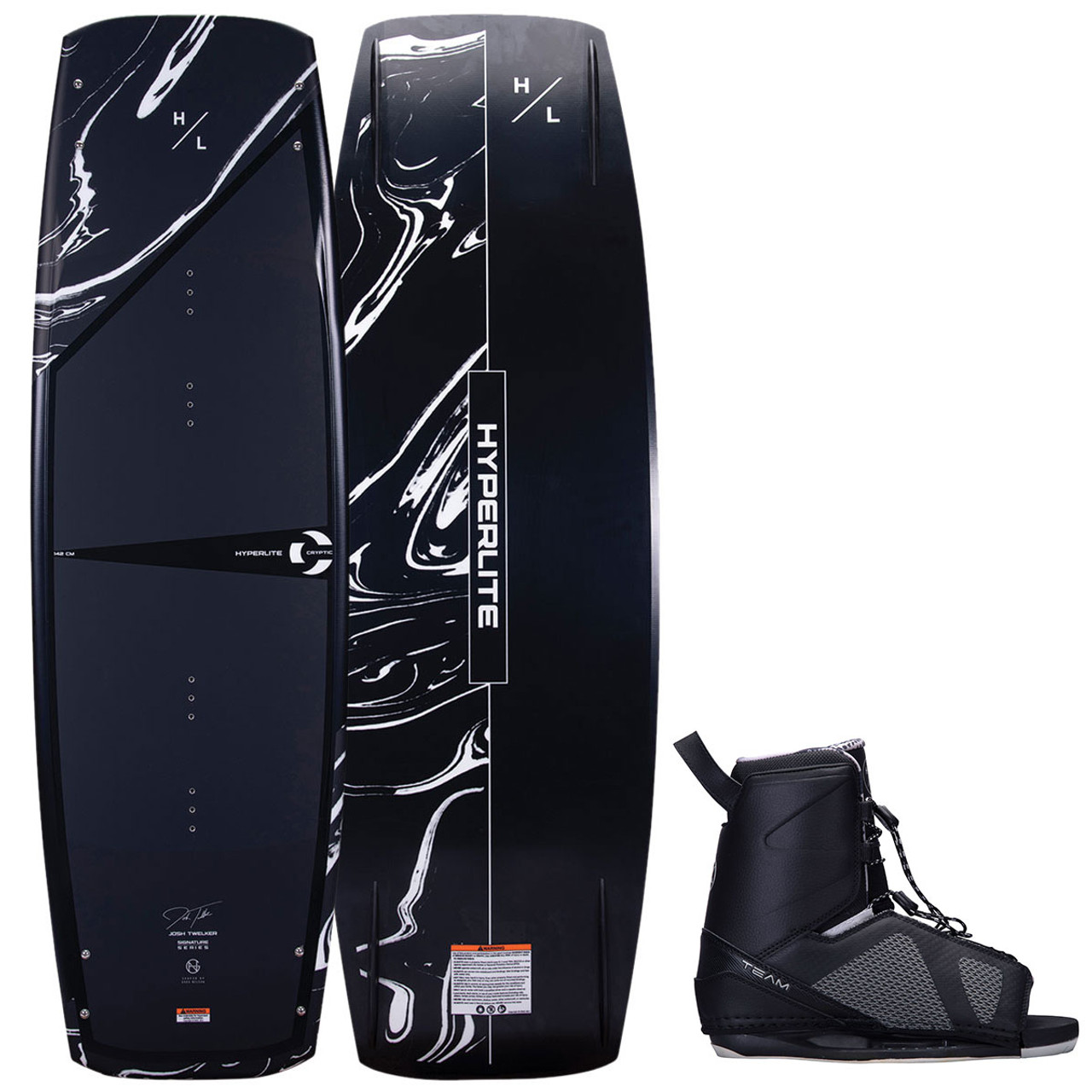 Hyperlite Cryptic Jr 128 cm Wakeboard Package w/ Men's 4-8 Team OT Bindings  2023