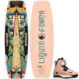 Liquid Force Holiday Women's Cable Wakeboard Package w/ Hook 6X Bindings [Coral]