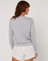 Follow Elara L/S Women's Sun Top [Light Grey] 2