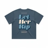 Mastercraft Retro Let Her Rip Boxy Women's T-Shirt [Charcoal Blue]